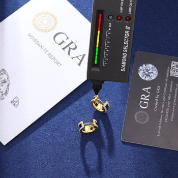 MOISSANITE DIAMOND BLACK BAGUETTE HOOP EARRINGS IN STERLING SILVER