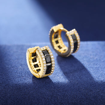 MOISSANIT-DIAMANT-OHRRINGE IM SCHWARZEN SMARAGDSCHLIFF AUS STERLINGSILBER 