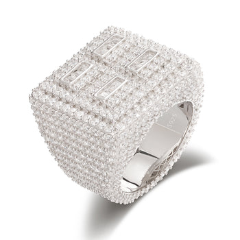 Bague de championnat en diamant moissanite et argent sterling