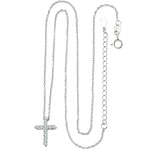 MOISSANITE CLASSIC RADIANT CROSS PENDANT NECKLACE IN STERLING SILVER