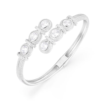 BRACELET JOINT EN ARGENT MASSIF ET MISSANITE, ORNÉ D'ÉTOILE ET DE DIAMANTS