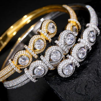 BRACELET JOINT EN ARGENT MASSIF ET MISSANITE, ORNÉ D'ÉTOILE ET DE DIAMANTS