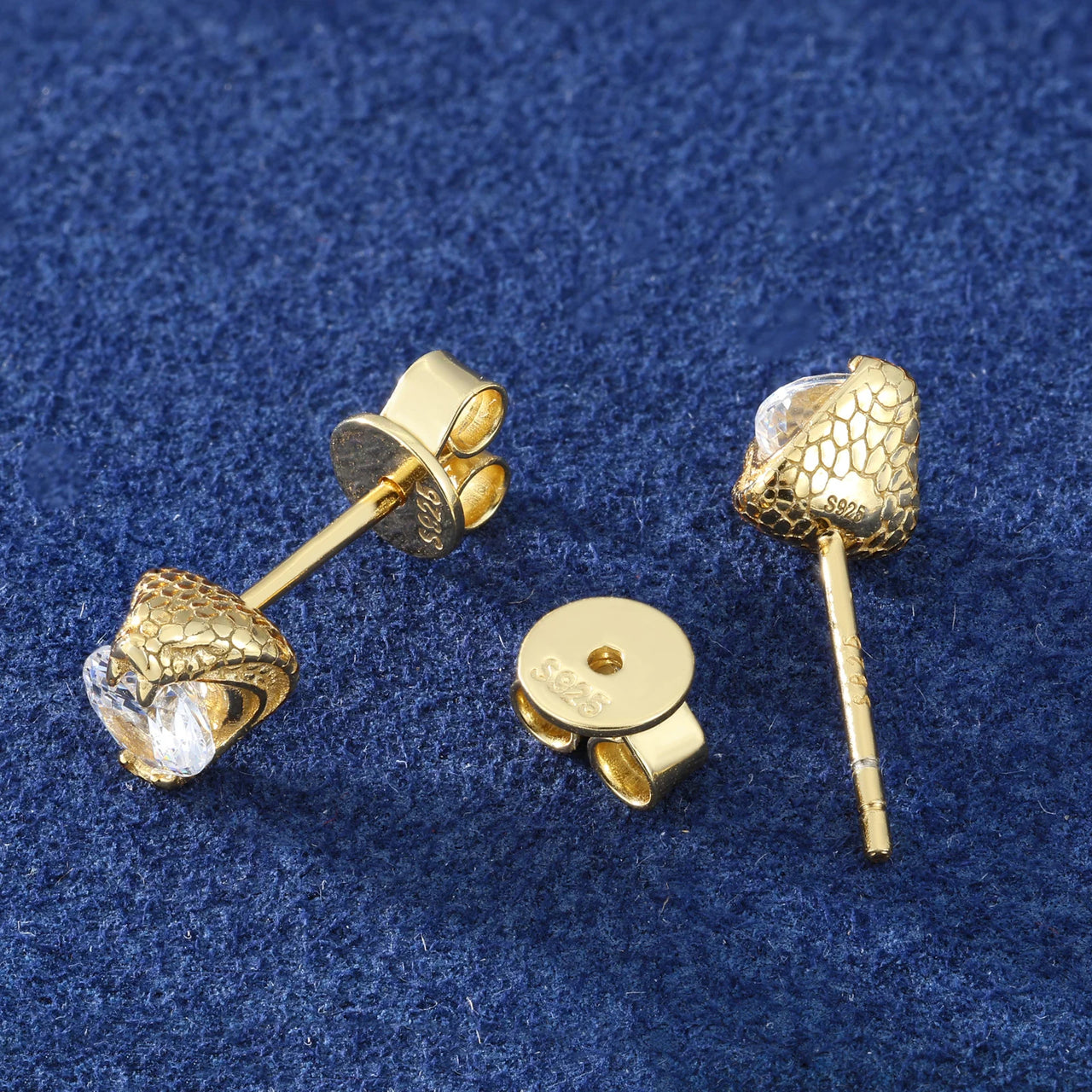 MOISSANITE DIAMOND COBRA EARRINGS IN STERLING SILVER