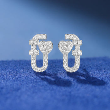 MOISSANITE DIAMOND COUPLE DROP EARRINGS IN STERLING SILVER