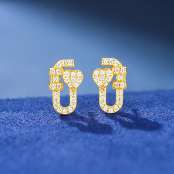 MOISSANITE DIAMOND COUPLE DROP EARRINGS IN STERLING SILVER