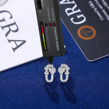 MOISSANITE DIAMOND COUPLE DROP EARRINGS IN STERLING SILVER