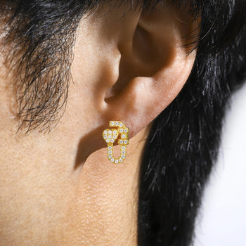 MOISSANITE DIAMOND COUPLE DROP EARRINGS IN STERLING SILVER