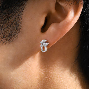 MOISSANITE DIAMOND COUPLE DROP EARRINGS IN STERLING SILVER