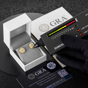 MOISSANITE DIAMOND CROSS PATTERN GEOMETRIC STUD EARRINGS IN STERLING SILVER