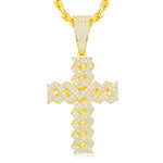 MOISSANITE DIAMOND CUBAN CROSS PENDANT IN STERLING SILVER