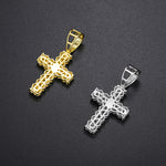 MOISSANITE DIAMOND CUBAN CROSS PENDANT IN STERLING SILVER