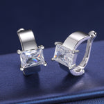 EMERALD CUT MOISSANITE DIAMOND CUFF EARRINGS IN STERLING SILVER