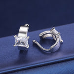 EMERALD CUT MOISSANITE DIAMOND CUFF EARRINGS IN STERLING SILVER