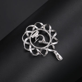 COLLIER PENDENTIF MICROSCOPE À ADN EN MISSANITE ET DIAMANT, EN ARGENT MASSIF