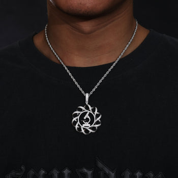 COLLIER PENDENTIF MICROSCOPE À ADN EN MISSANITE ET DIAMANT, EN ARGENT MASSIF