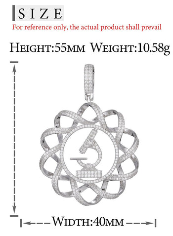 COLLIER PENDENTIF MICROSCOPE À ADN EN MISSANITE ET DIAMANT, EN ARGENT MASSIF