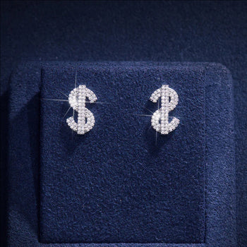 MOISSANITE DIAMOND DOLLAR EARRING IN STERLING SILVER - IVORY & EBONY