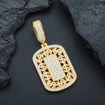 MOISSANITE DIAMOND DOLLAR TAG PENDANT IN STERLING SILVER