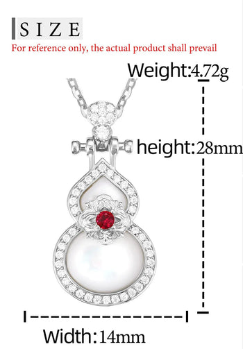 MOISSANITE DIAMOND DOUBLE SIDED PEARL GOURD PENDANT IN STERLING SILVER