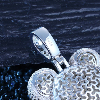Collier pendentif ours maléfique en moissanite et diamants, en argent sterling