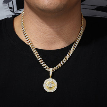 MOISSANIT-DIAMANT-ANHÄNGER MIT GEOMETRISchem „BÖSER AUGE“ 