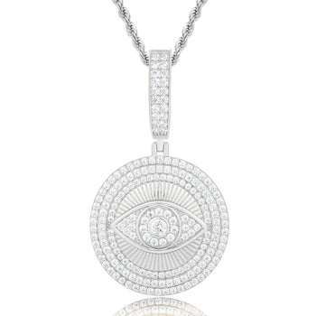 MOISSANIT-DIAMANT-ANHÄNGER MIT GEOMETRISchem „BÖSER AUGE“ 