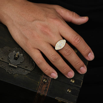 Bague œil maléfique en diamant et moissanite, en argent sterling 