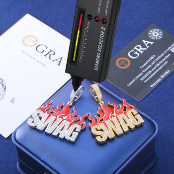 MOISSANIT-DIAMANT-FLAMMEN-ANHÄNGER AUS STERLINGSILBER