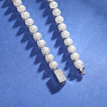 MOISSANITE DIAMOND FRESHWATER PEARL TENNIS CHAIN NECKLACE OR BRACELET IN STERLING SILVER
