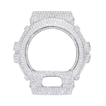 MOISSANITE DIAMOND WATCH BEZEL OR CASE IN STERLING SILVER FOR G-SHOCK DW6900