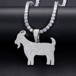 MOISSANITE DIAMOND GOAT PENDANT IN STERLING SILVER