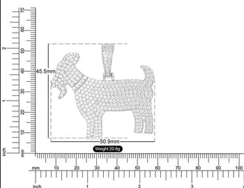 Pendentif chèvre en moissanite et diamants, en argent sterling