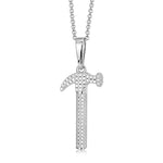 MOISSANITE DIAMOND HAMMER PENDANT IN STERLING SILVER