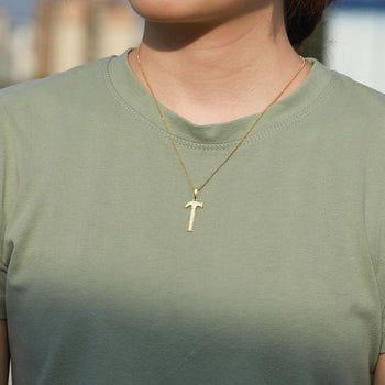 Pendentif marteau en moissanite et diamant en argent sterling