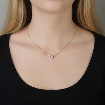 MOISSANITE DIAMOND HEART CHARM NECKLACE IN STERLING SILVER