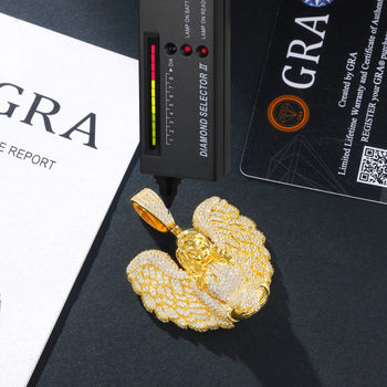 MOISSANITE DIAMOND HEAVENLY ANGEL PENDANT IN STERLING SILVER