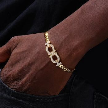 MOISSANITE DIAMOND HORSESHOE BRACELET IN STERLING SILVER