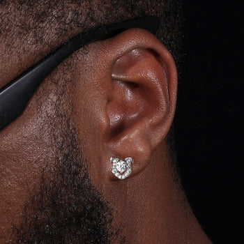 MOISSANITE DIAMOND HORSESHOE EARRINGS IN STERLING SILVER