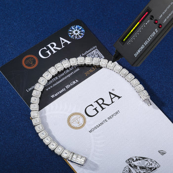 Bracelet de tennis en argent sterling serti de diamants et de moissanite 