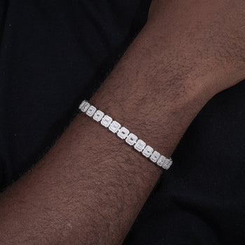 Bracelet de tennis en argent sterling serti de diamants et de moissanite 