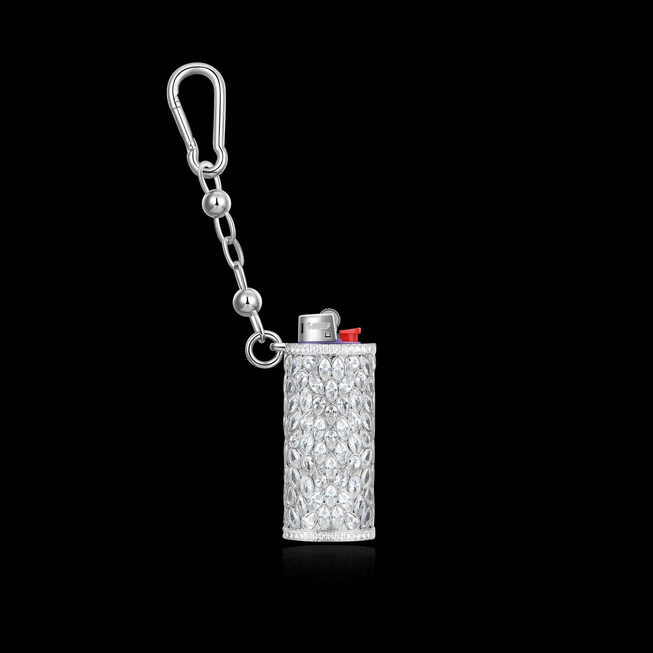 MOISSANITE DIAMOND ICED LIGHTER CASE IN STERLING SILVER