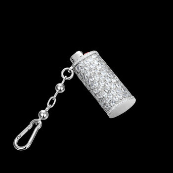 MOISSANITE DIAMOND ICED LIGHTER CASE IN STERLING SILVER