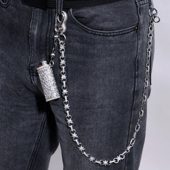 MOISSANITE DIAMOND ICED LIGHTER CASE IN STERLING SILVER