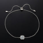 MOISSANITE DIAMOND ICED OUT CHARM BRACELET IN STERLING SILVER