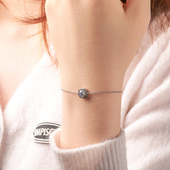 MOISSANITE DIAMOND ICED OUT CHARM BRACELET IN STERLING SILVER - IVORY & EBONY