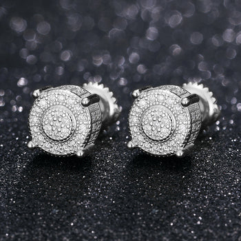 Boucles d'oreilles puces cylindriques en diamant moissanite et argent sterling
