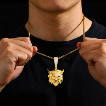 MOISSANITE DIAMOND ICED OUT DEVIL PENDANT IN STERLING SILVER