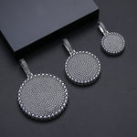 MOISSANITE DIAMOND DISC COIN TAG PENDANT IN STERLING SILVER