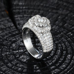 MOISSANITE DIAMOND ICED OUT ENGAGEMENT RING IN STERLING SILVER
