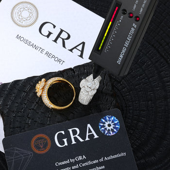 Bague de fiançailles sertie de diamants et de moissanite en argent sterling 